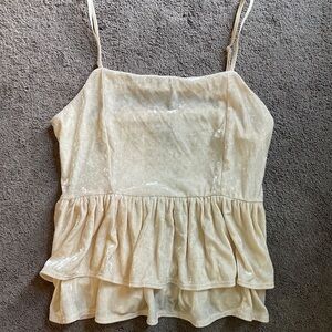 American Eagle Cream Velvet Camisole